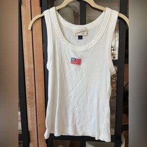 Universal Thread USA flag embroidered tank top american scoop neck ribbed target